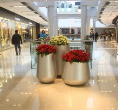 China Large H71 H92 H120 CLASSIC Commercial Flower Planters Mall Set Fiberglass Pots Green Indoor Decoration for sale