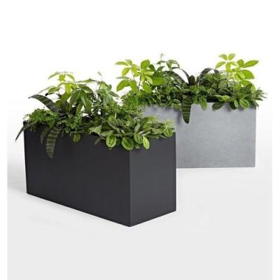 China Modern Classic Outdoor CLASSIC Fiberglass Garden Potted Cube Plant Box Flower Pot for sale