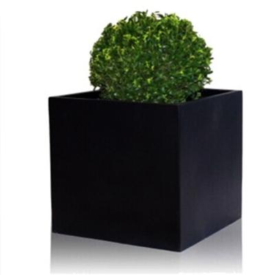 China Modern Outdoor Classic Resin Cube Plant Container Pot Rectangular Square Planters for sale