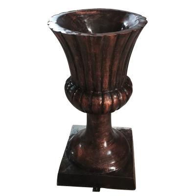 China Europe Modern Classic Fiberglass Round Footed Planter Pot With Stand Base Size Custom for sale