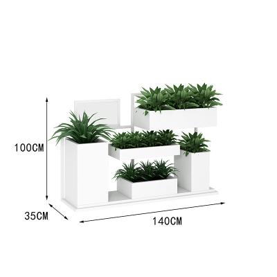 China CLASSIC Outdoor Mall Hallway Corridor Iron Stainless Steel Cube Plant Box Planter Pot for sale