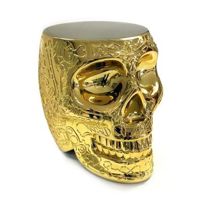 China Modern Fiberglass Skull Sneak High Glossy Finishing To Veneer Nordic Modern Gold Bar Stool for sale