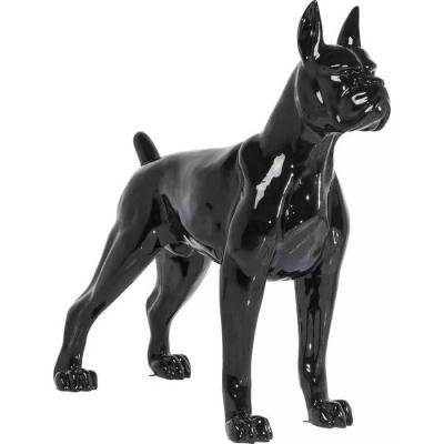 China China Black Dog Life Size Sculpture Statue Animal Fiberglass for sale