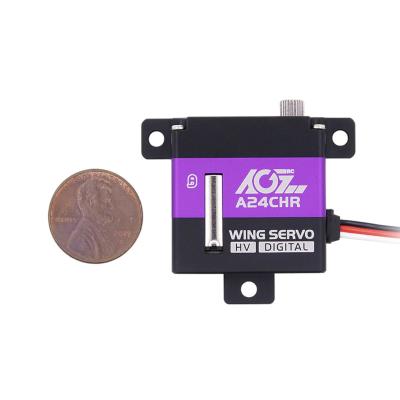 China AGFrc A24CHR 10mm Speed ​​0.08Sec 8KG Torque 0.08Sec 8KG RC Hobby Coreless Mini Wing Servo For RC Glider/Airplane Hobby for sale