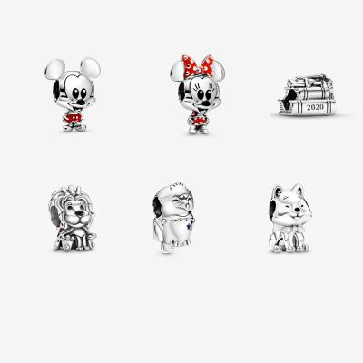 China CLASSIC 925 Sterling Silver Cute Cartoon Dog Lion Owl Dangle Beads Charms Fit Bird Bracelet Jewelry for sale