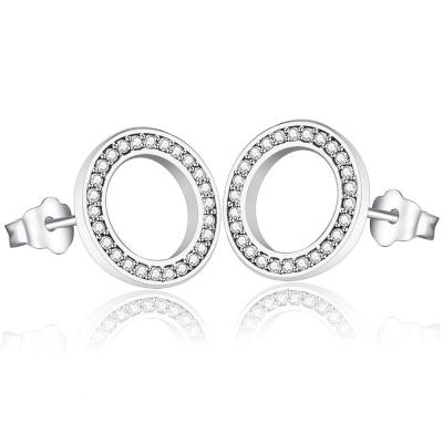 China Fashion CLASSIC Women's Silver Earrings Small 100% 925 Sterling Silver Petite Plain Circle Stud Earrings for sale