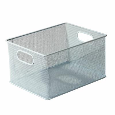 China Sustainable Customized Nice Folded Coated Iron Stainless Steel Wire Mesh Storage Baskets With Colorful Package for sale