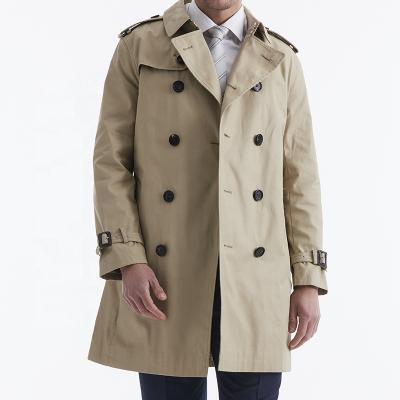 China Breathable Business Coat 100%cotton Coat Casual Thick Ditch Jacket Long Epaulets Epaulets Overcoat for sale