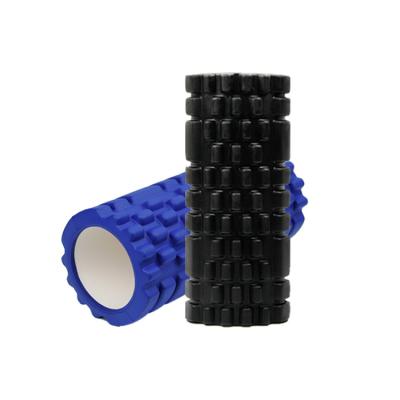 China Lightweight And Elastic Roller Foam Environmental High Density EVA Hollow Fitness Yoga Foam Roller With Bump Texture for sale