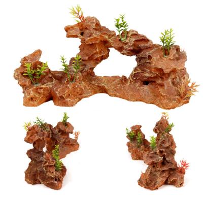 China Viable Aquarium Resin Rock Garden Landscaping Easy Care And Permanent Aquarium Decoration for sale