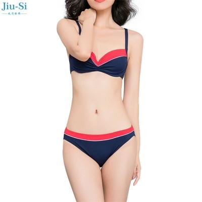 China Womens Push Up Underwire Breathable Bikini 2 Piece Set Swimwear With Strappy Tie Back for sale