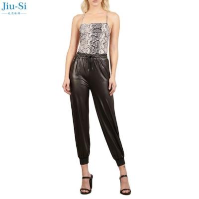 China 2021 New Fashion Women Pants Drawstring Waist Satin Joggers QUICK DRY Casual Pants for sale