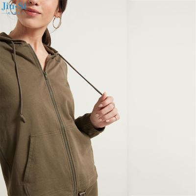 China Anti-wrinkle Plain High Quality Spring Sweatshirt Pullover Thin Green Solid Hoodie For Women for sale