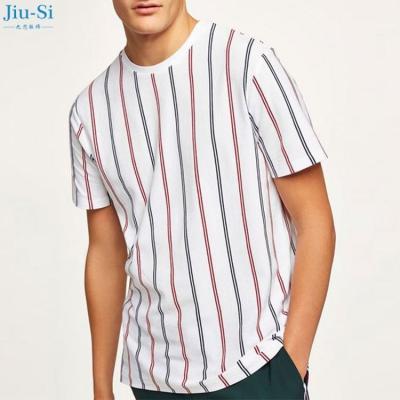 China Wholesale Hot Selling Short Round Neck Men's Clothing Anti-pilling T-shirts Striped Sleeve T-shirt for sale