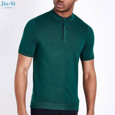 China Anti-pilling Mens Muscle Knitted Fit Customized Polo Shirt for sale