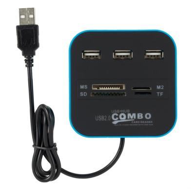 China All In One USB 2.0 3 Port USB Hub + TF SD Card Reader Slot High Speed ​​USB Hub For Laptop Desktop Use All In One USB Hub for sale