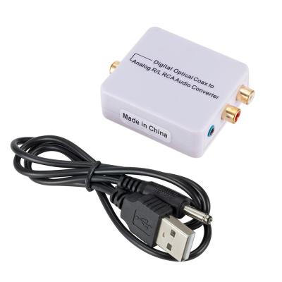 China Optical Digital TV SPDIF / Coaxial To Analog RCA L/R Headphone Audio Converter Out Of Analog Audio Converter for sale