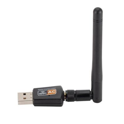 China USB Desktop Wireless Network Cards with 2.4/5Ghz Network Adapter w/dual-band wifi Antenna 600 Mbps Wireless Antenna for sale