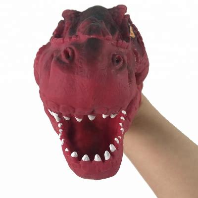 China Funny TPR Festival Theme Dinosaur Hand Puppet for Kids and Adults for sale