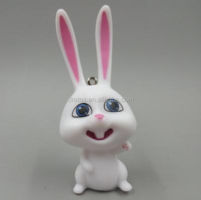 China Plastic Cartoon Rabbit 3d Live Animal Sweet Key Chain for sale