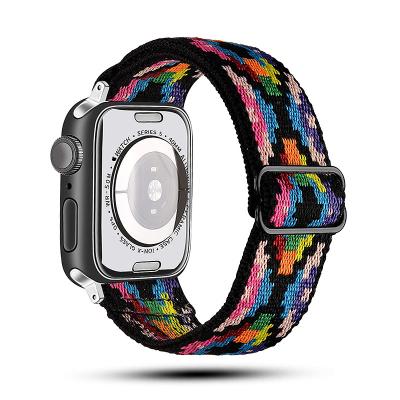 China Adopt 44mm Loop Elastic Braided Solo Band Selling Charm Apple Watch Band Whole Strap Watch For Apple for sale