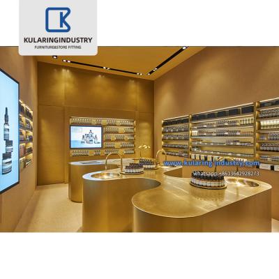 China Retail Shop For Professional Perfume Store Cabinet Skin Care Products Display Kiosk Cafe Makeup Interior Design for sale