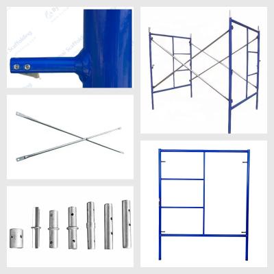 Cina Construction Access Equipment H Type Steel Blue Red Masonary Frame Scaffolding Price in vendita