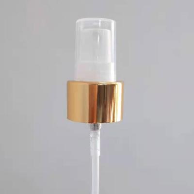 China Non Spill Shiny Gold Aluminum Fine Mist Sprayer with 0.4cc Large Dosage, 24/410 Metal Perfume Sprayer for sale