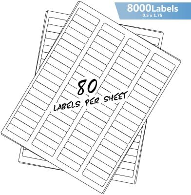 China Printer Stickers In A4 Size Heat Sensitive Sticker Labels 80 Labels Per Sheet For Laser / Inkjet Printer for sale