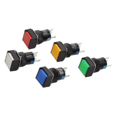 China LA16F-11D 16mm LED Momentary Illuminated Push Button Switch 5V 12V LA16F-11D for sale