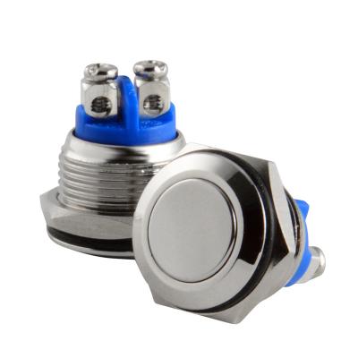 China 16mm Metal Boat Self Reset Momentary Push Button Switch ON OFF 2 Position 2 Pin Waterproof Starter Switch Ip 67 Push Button for sale