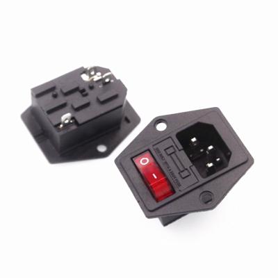 China AC-14-F16B 3 Pin Inlet Power Sockets Switch Socket 10A 250V AC Power Switch HTB1 for sale