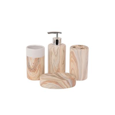 China Sustainable Hot Selling 4 Pcs Ceramic / Marble Bathroom Hotel Bathroom Accessory Sets for sale