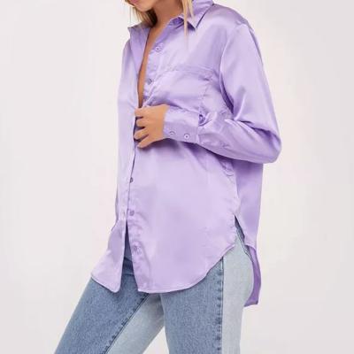 China Ladies Long Sleeve Spring Neck Spring Summer Shirt Ladies Loose Top Blouse Elegant Casual Anti-Shrink Work Wear for sale