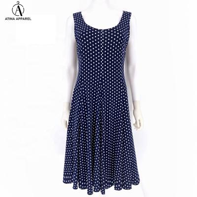 China 2021 viable whole sale plus size sleeveless woman dress with polka dot for sale