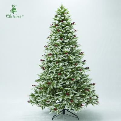 China Chirstmas decor Xmas decoration supplies PE luxury Christmas tree stitch dyed branches and leaves imitating falling snow cristmas tree for sale