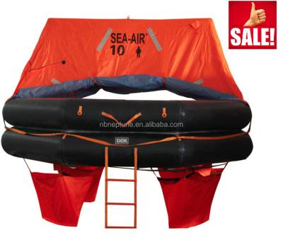 China Suitable for vessels sailing on international voyages ATOB type jet-over board inflatable life rafts SOLAS approved inflatable boat for 10 person for sale