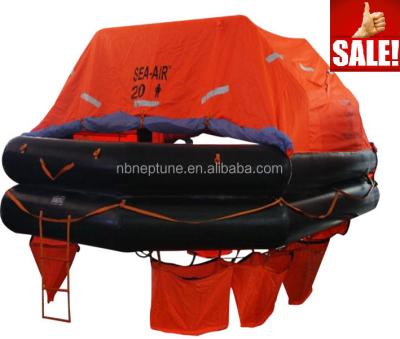 China Suitable for vessels sailing on international voyages Jet-over inflatable life raft with capacity 20 man for sale