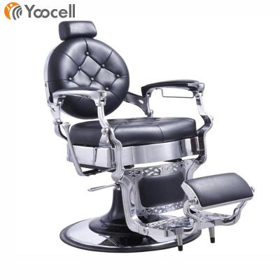 China Yoocell Traditional Wholesale Luxury Heavy Duty Man Barber Chair Hydraulic Salon Styling Chair Gold Barber Chair for sale