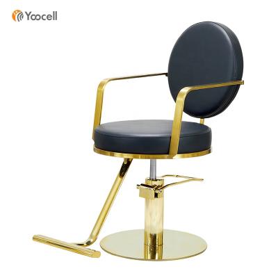 China Modern High Quality Gold Beauty Salon Styling Multipurpose Styling Chair Newest Barber Chair Room Chair for sale