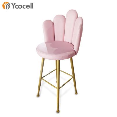 China Yoocell Salon Furniture Durable PU Material Cushion Bar Chair Structure Barber Chair Barber Stools for sale