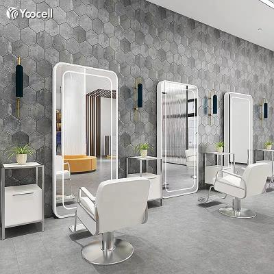 China Strong Professional Barber Shop Manufacturer Styling Mirror Station Makeup Mirror Salon Wall Mount Mirror for sale