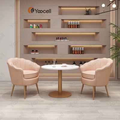 China Yoocell Chair Lounge Factory Table Hideaway Chairs Nail Spa Office Contemporary Pink White Marble Office Sofa For Waiting Room for sale