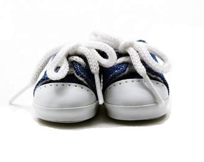 China 18 inch american gilr dollshoes pu classic blue canvas shoes for sale