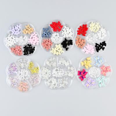 China For Nail Art Mixed 6 Grid Nail Art Accessories Resin Bow 3D Designer Nail Art Charms Cartoon Bear Decoration Charm for sale