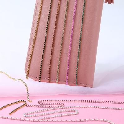 China For Designer Chain Art Accessories Gold Metal Nail Decoration 25CM Nail Art Charms Rhinestone Nail Decoration for sale