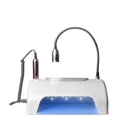 China Stainless Steel 5 in 1 Nail Drill Machine Profession Nail Lamp Salon Beauty Table Dust Suction with Led UV Table Lamp Tools for sale