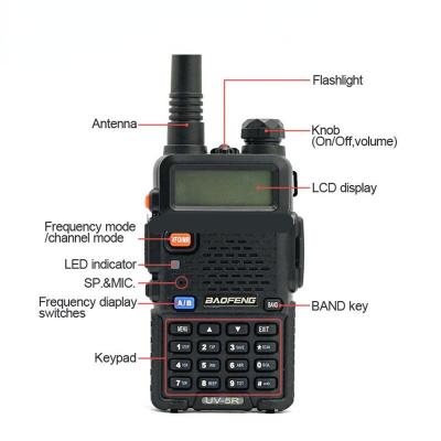 China 2021 Best Selling Original Baofeng UV-5R Handy Dual Band UHF Radio UHF FCC Safety CE Long Talk Range 3-5km Radio Walkie Talkie for sale