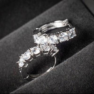 China CLASSIC 14MM VVS Moissanite Hoop Earrings Wholesale Micro Cut Round Brilliant 925 Silver Fine Diamond Jewelry For Women Men for sale