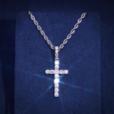 China CLASSIC Customized Iced Out JeCustom VVS Moissanite Diamond Christians Ankh High Quality 925 Silver Gold Plated Iced Out Hip Hop Jewelry for sale